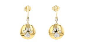 .10 ct. t.w. Diamond Paw Print Drop Earrings in 18kt Gold Over Sterling