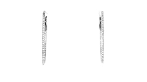 .50 ct. t.w. Diamond Inside-Outside Oval Hoop Earrings in 14kt White Gold