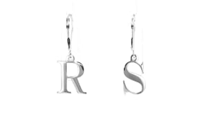 Sterling Silver Block Initial Drop Earrings