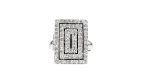 C. 1980 Vintage .75 ct. t.w. Diamond Locket Ring in 14kt White Gold