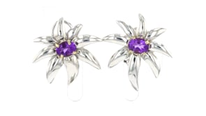 C. 1995 Vintage Tiffany Jewelry 3.50 ct. t.w. Amethyst Firework Earrings in Sterling Silver