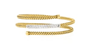 C. 1990 Vintage .75 ct. t.w. Diamond Wrap Bracelet in 14kt Two-Tone Gold
