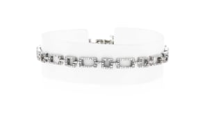 C. 1980 Vintage 2.15 ct. t.w. Diamond Geometric-Link Bracelet in 14kt White Gold