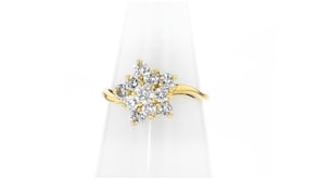 C. 1990 Vintage .75 ct. t.w. Diamond Cluster Ring in 14kt Yellow Gold