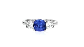 C. 2000 Vintage 1.50 Carat Tanzanite and 1.00 ct. t.w. Diamond Ring in 18kt White Gold