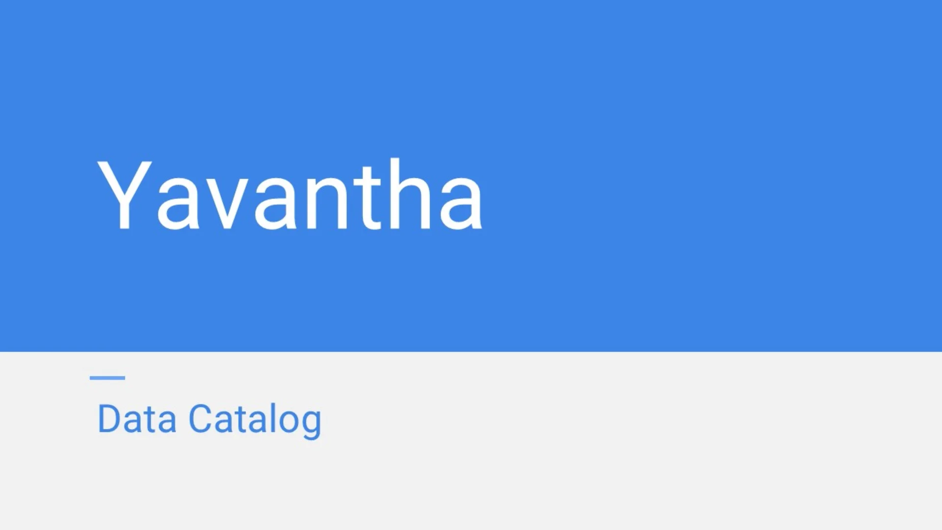 Data Catalog