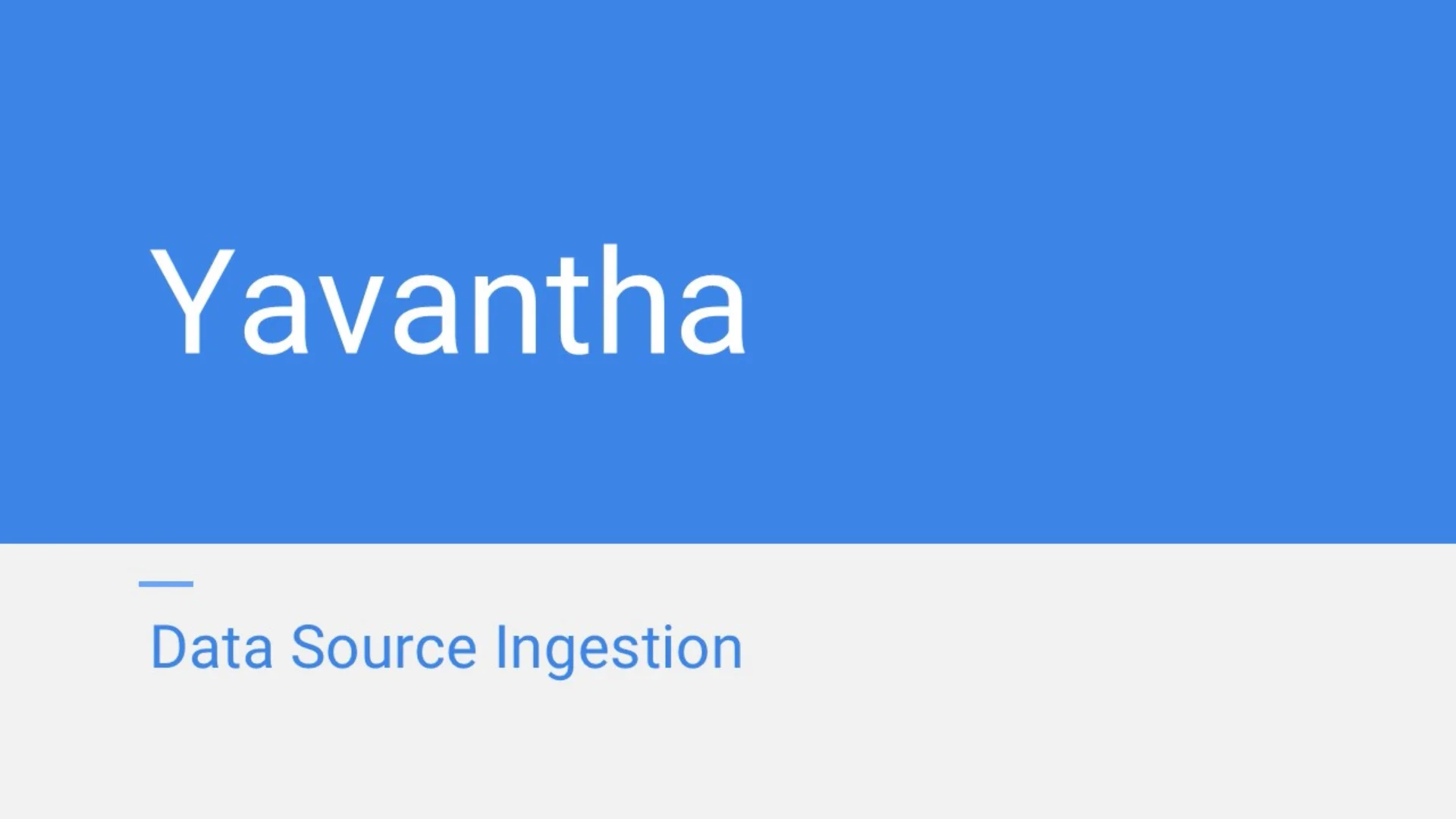 Data Source Ingestion