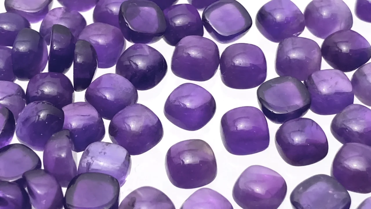 アメジスト スクエア カボション6×6mm 5個｜天然石ビーズの卸問屋