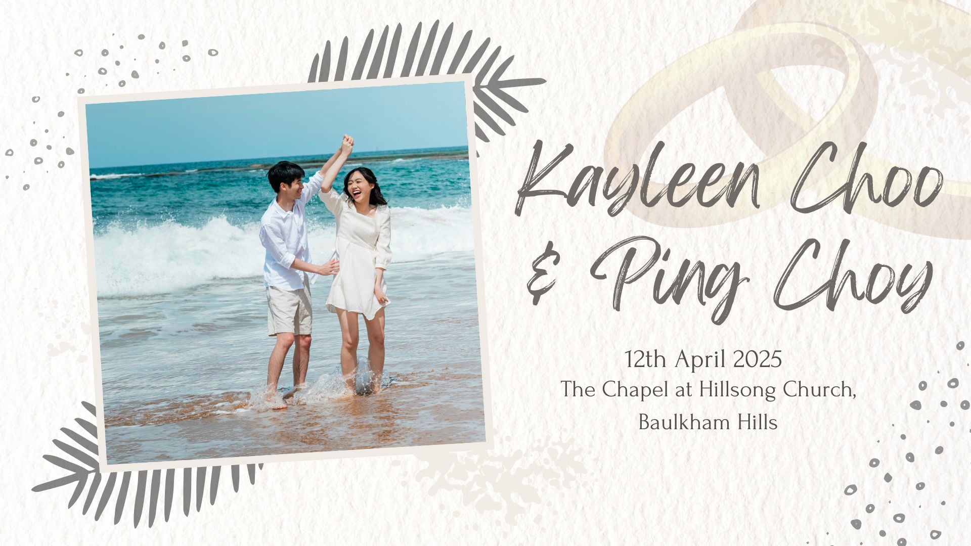 Wedding nuptials livestream of Kayleen Choo & Ping Choy