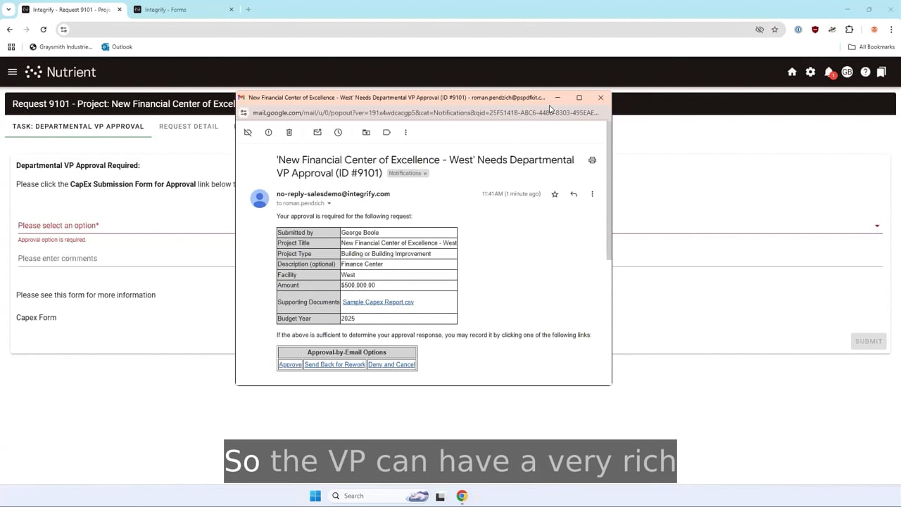 Workflow approval options and approval by email features