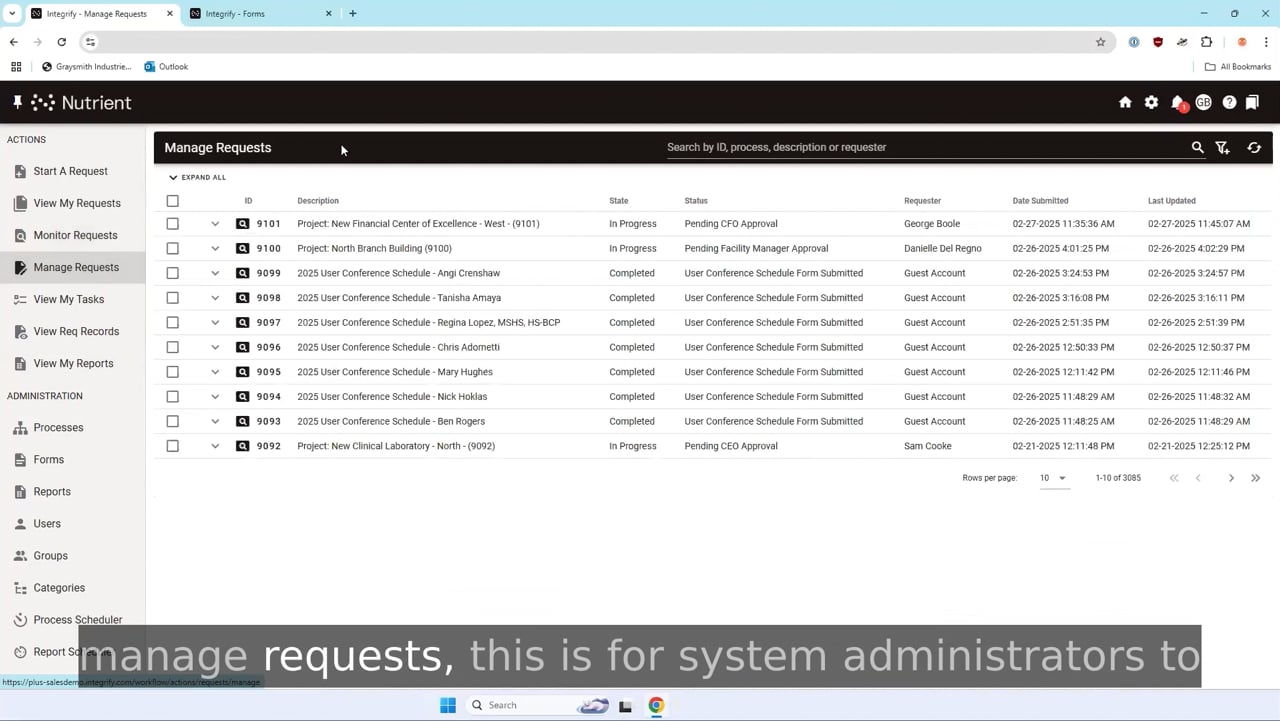 Capabilities for the system administrators in Nutrient Workflow