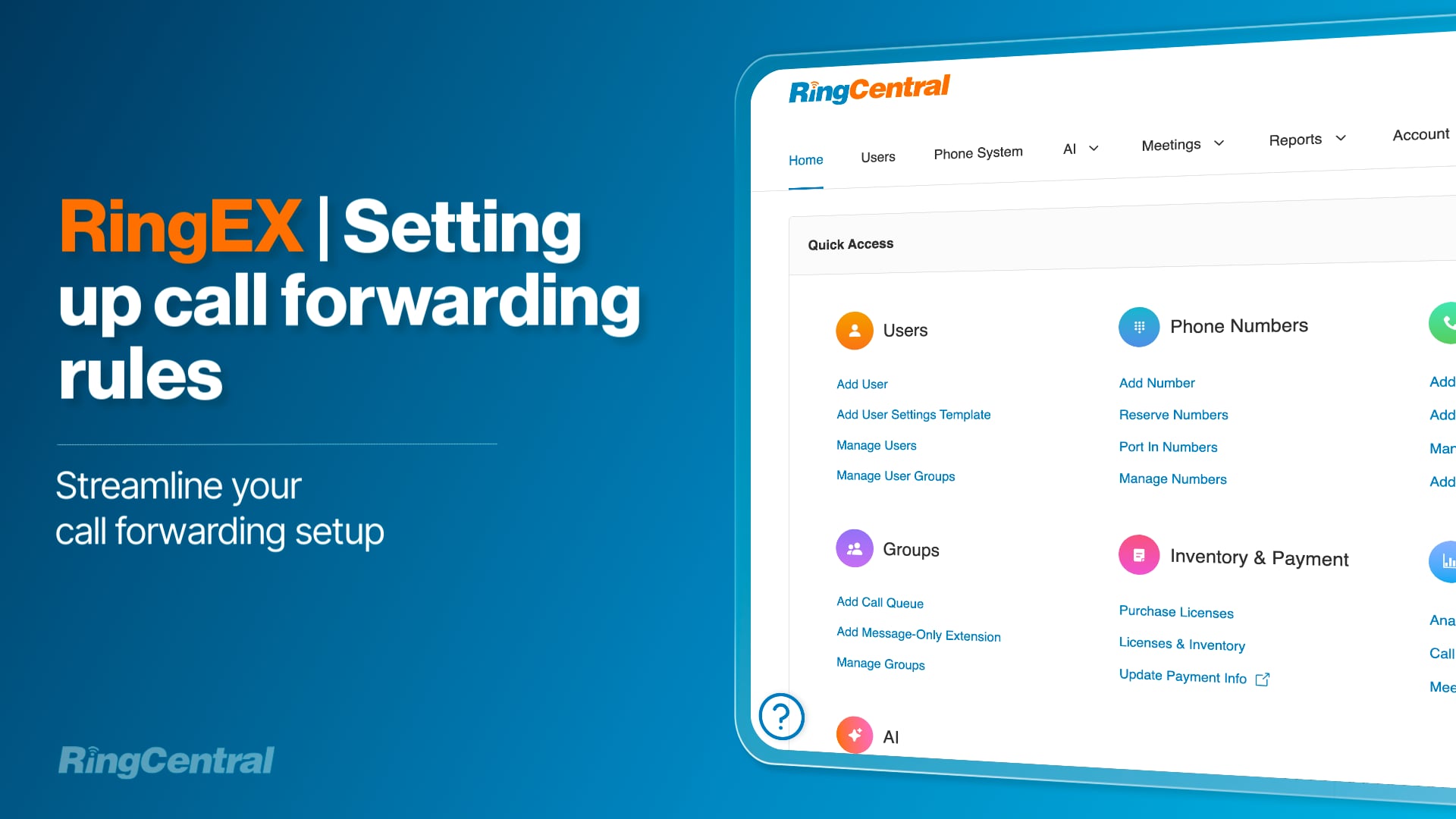 Setting up call forwarding rules