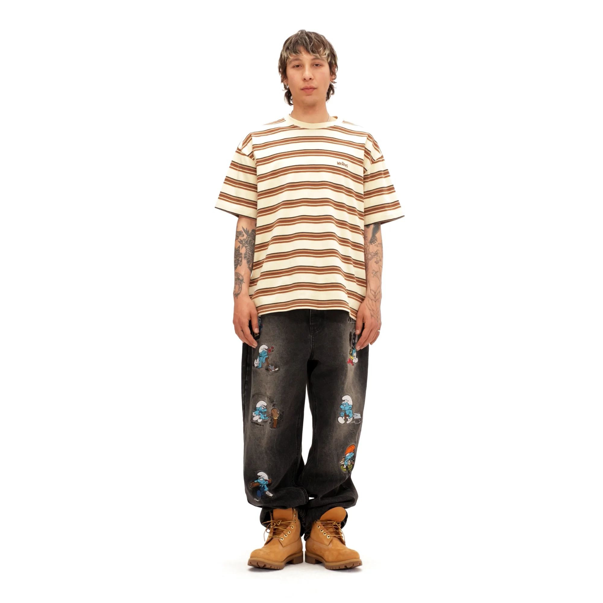 ★2025SS新作★WKNDRS X SMURFS★MULTI COLOR STRIPED T-SHIRT WKNDRS® x The Smurfs™ | 공식 온라인 스토어
