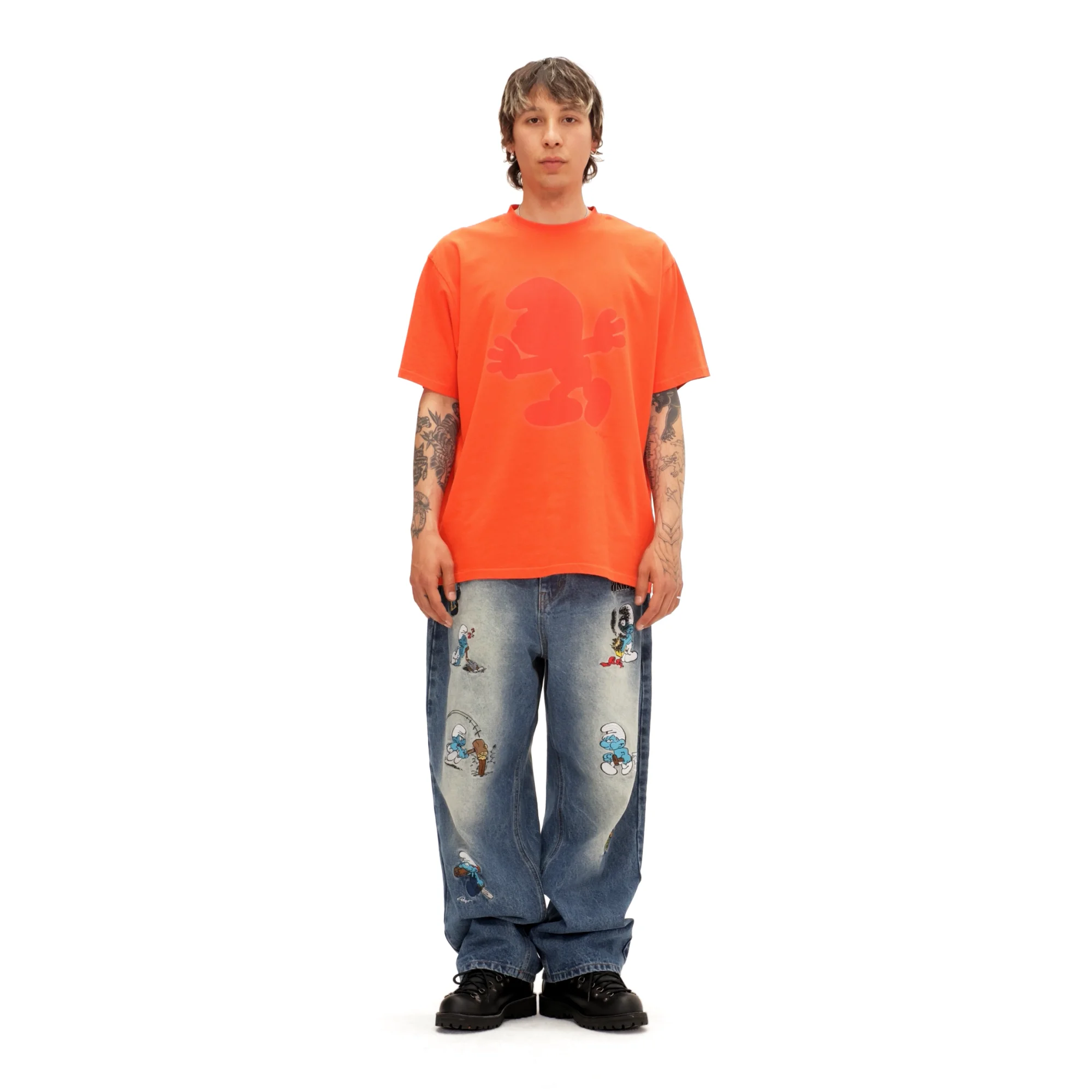 MUSINSA | WKNDRS SHADOW T-SHIRT (ORANGE)