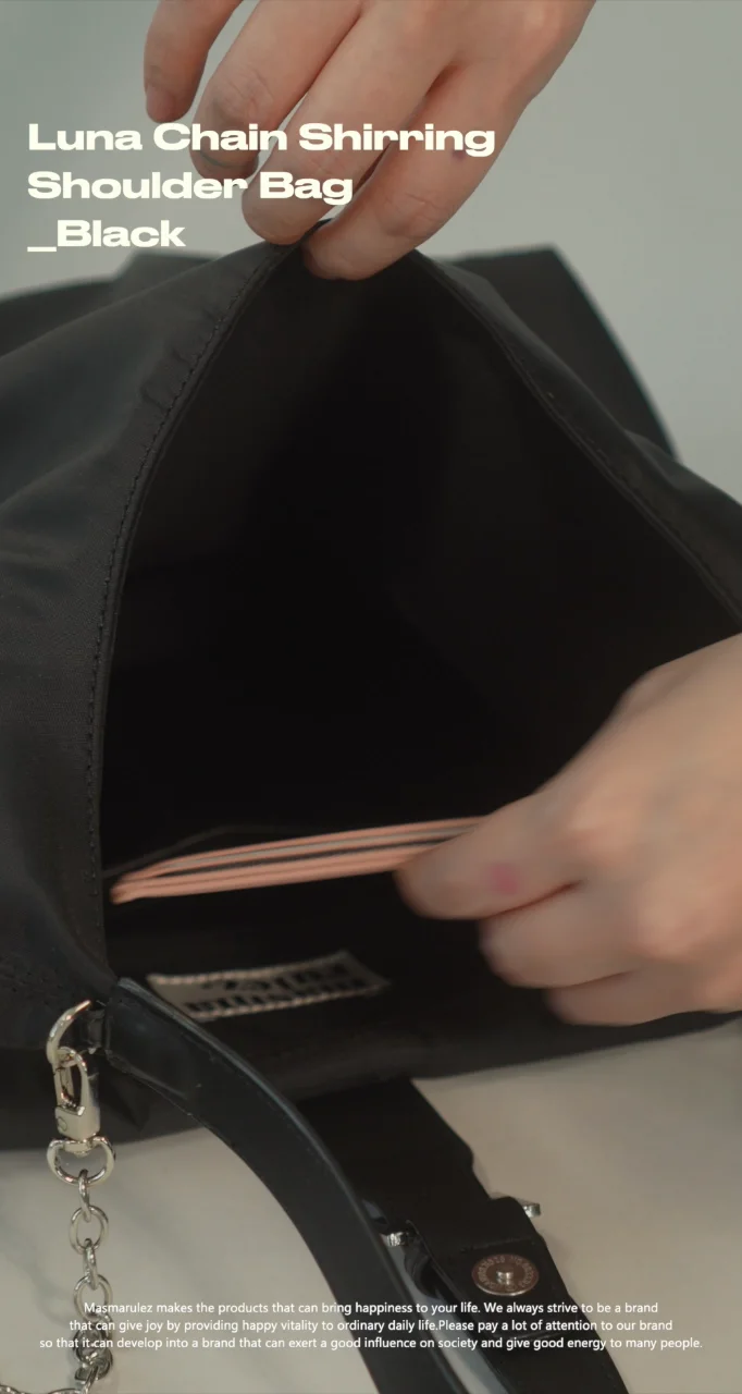 Luna Chain Shirring Shoulder Bag _ 2COLORS : Masmarulez