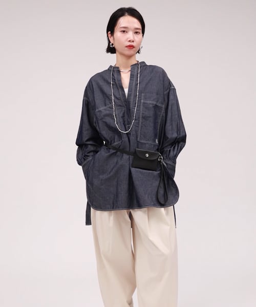 BABYLONE ブラウス シャツ ポケットチュニックシャツ レディース