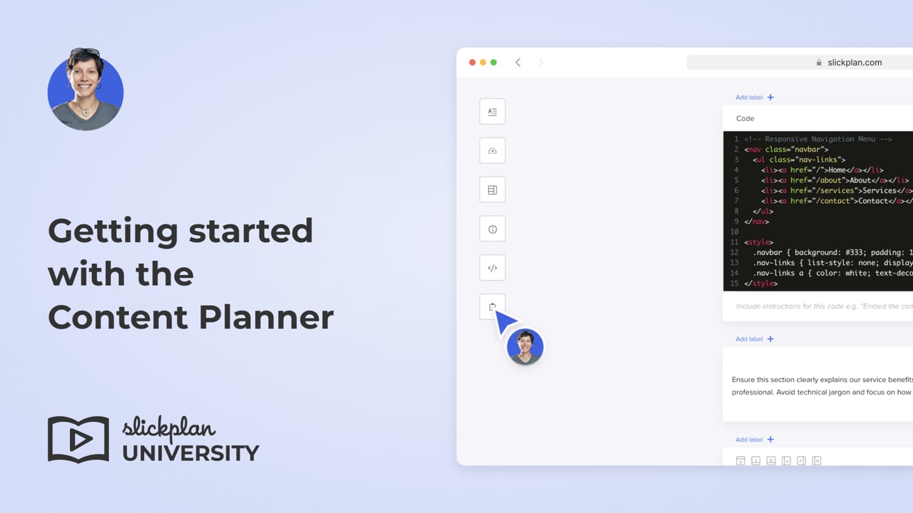 Getting started with the content planner