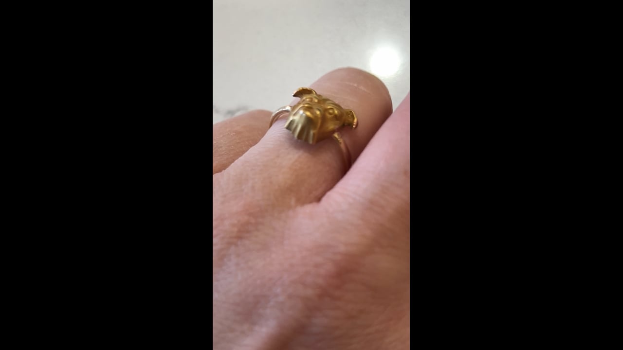 Antique Victorian Bulldog Ring in 9k Yellow Gold – Filigree Jewelers