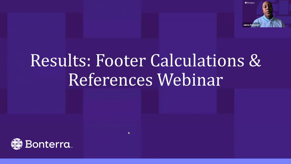 Footer Calculations and References