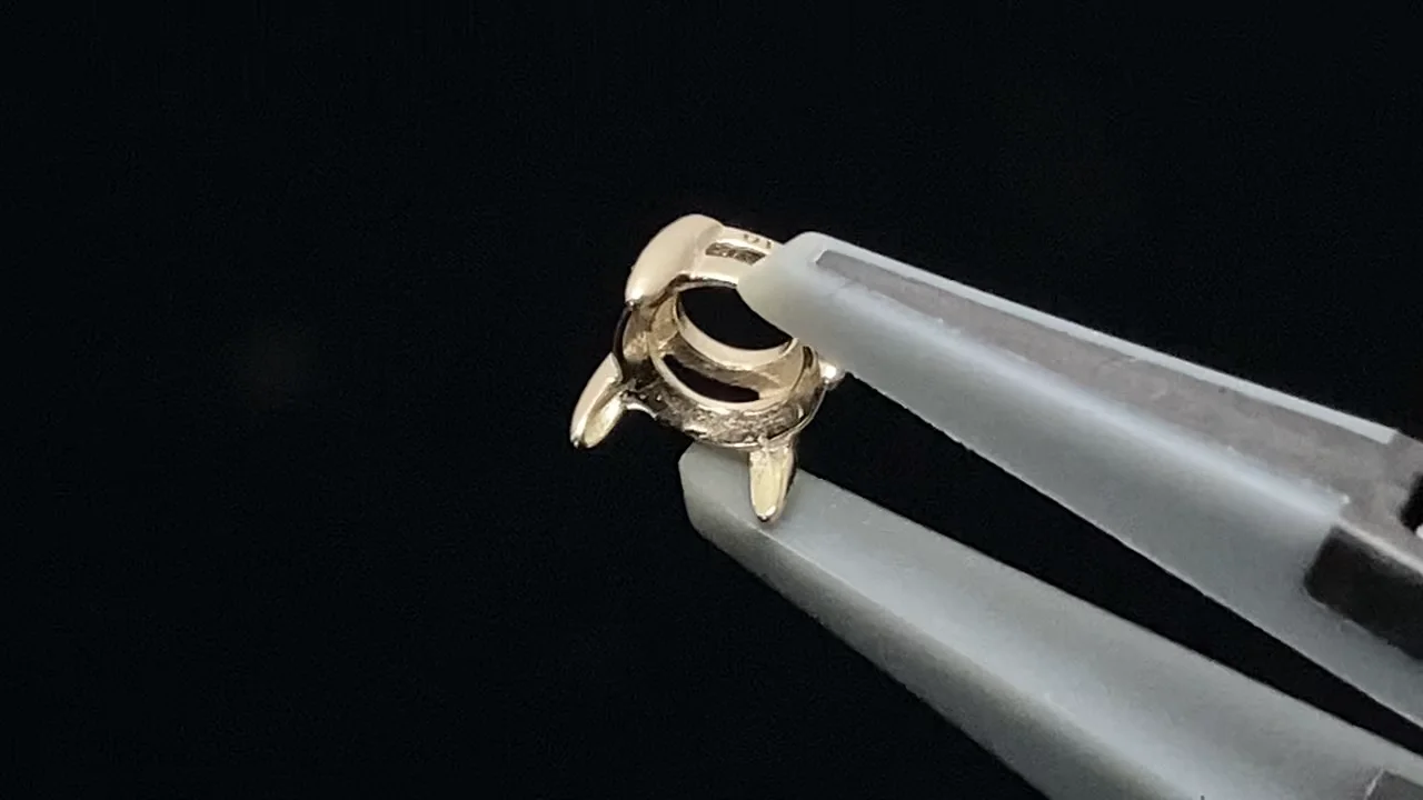 K10 Yellow Gold】空枠(爪留め) ラウンドファセットカット4mm用 【カン 