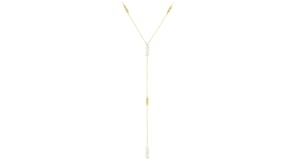 3-4mm Cultured Pearl and 14kt Yellow Gold Bead Station Y-Necklace