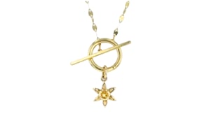 Citrine Flower Charm in 14kt Yellow Gold
