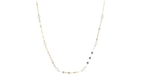 3-3.5mm Cultured Pearl Station Lumachina-Chain Necklace in 14kt Yellow Gold