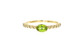 .50 Carat Peridot Ring with .10 ct. t.w. Diamonds in 14kt Yellow Gold