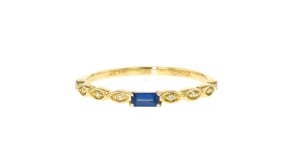 .10 Carat Sapphire Ring with Diamonds in 14kt Yellow Gold
