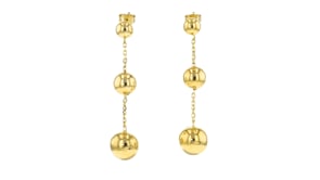 Italian 18kt Gold Over Sterling Beaded Cable-Chain Drop Earrings