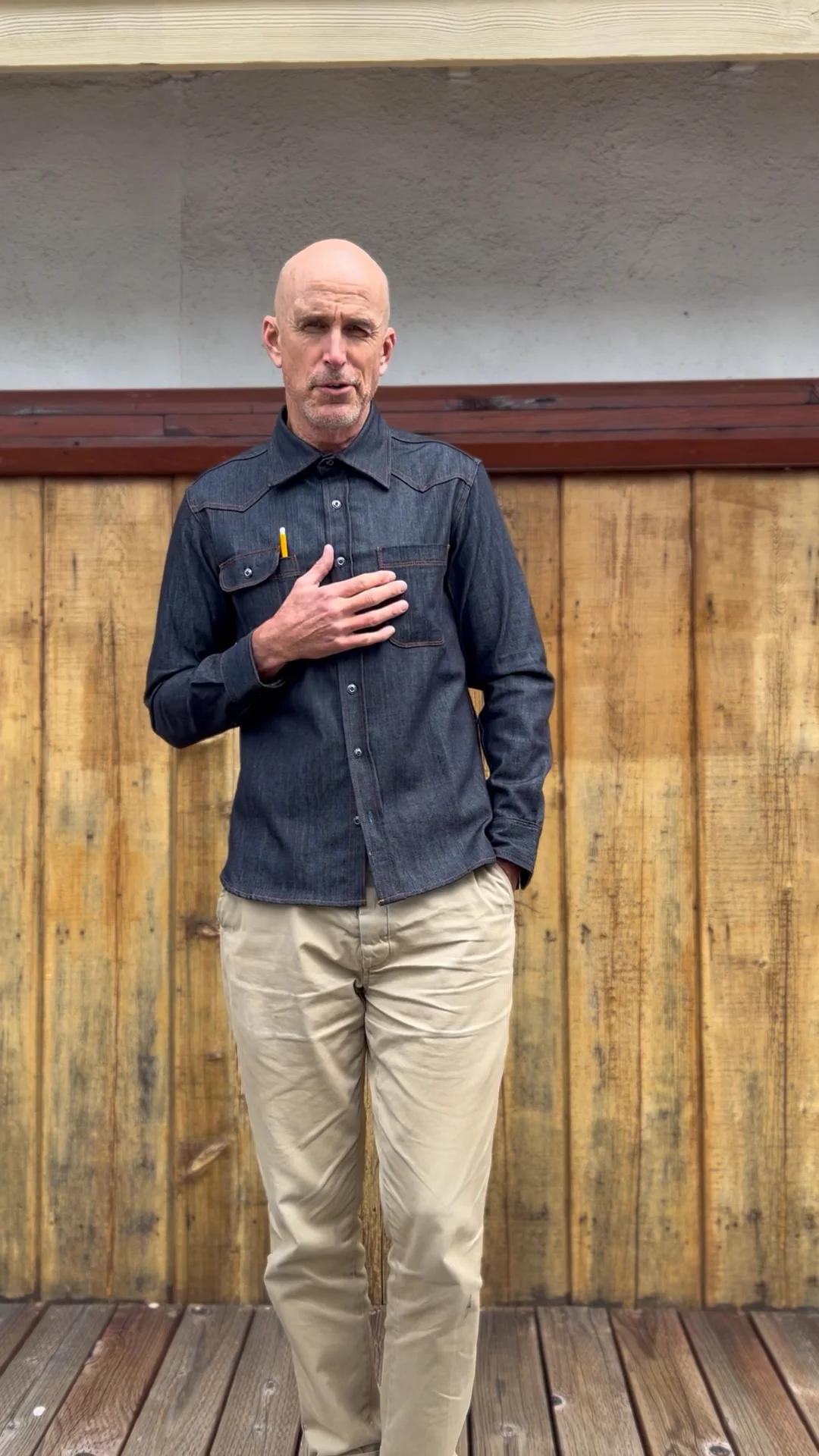 Topper 9 oz. Selvedge Denim Shirt | Tellason