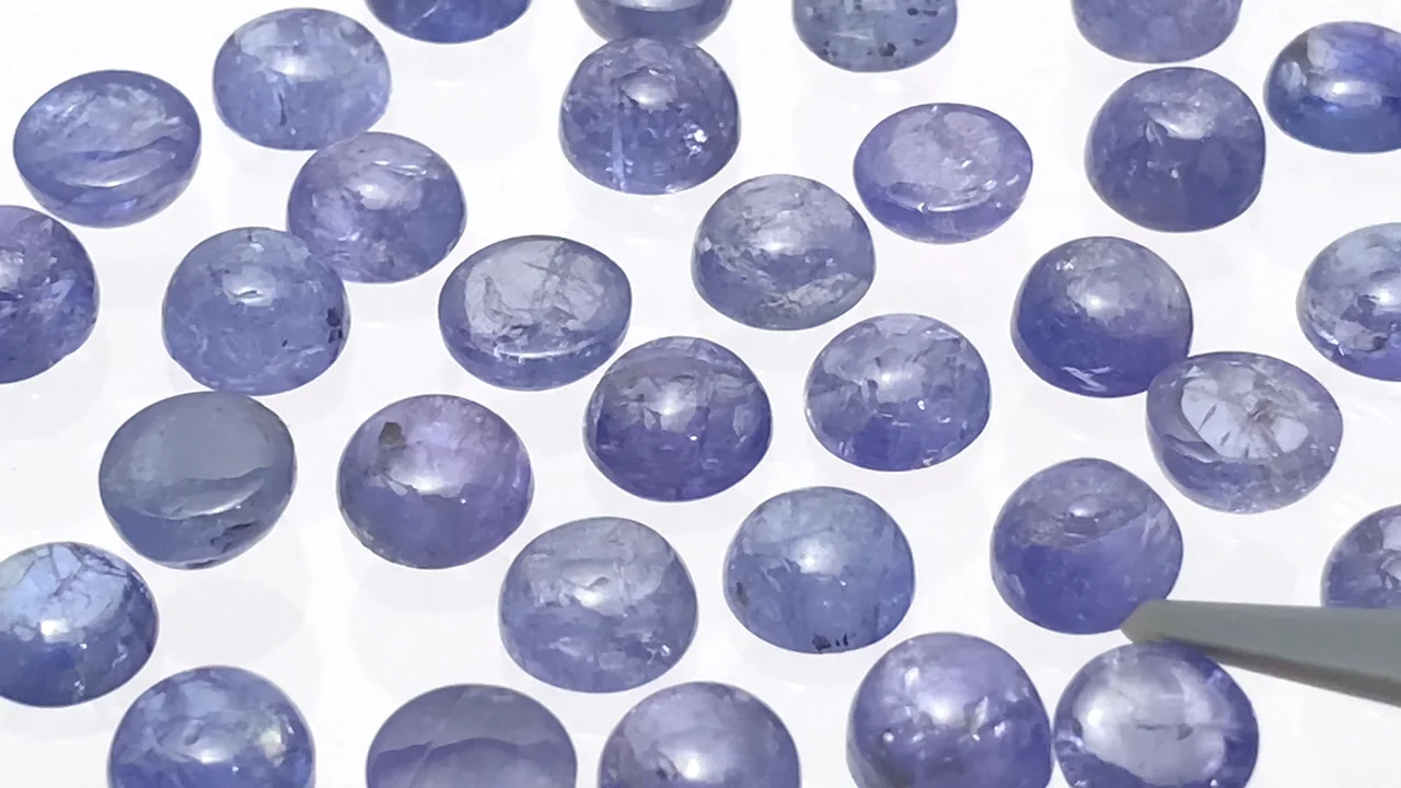 高品質 タンザナイトオーバルカボションビーズ161ct （B5947） 