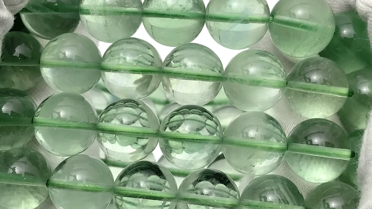 中国産グリーンフローライト ラウンド12mm ブレスレット｜天然石ビーズ