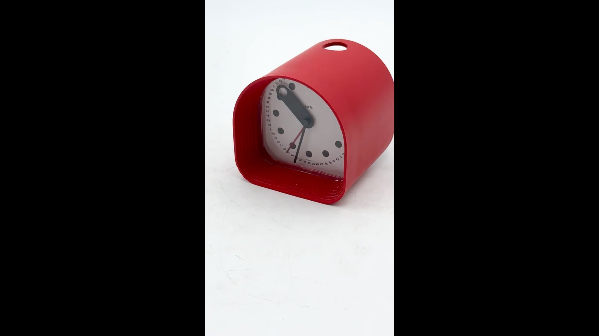Joe Colombo Design Clock 02/R Optic for Alessi, Minimalist Italian