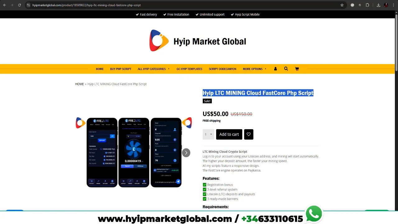 Hyip LTC MINING Cloud FastCore Php Script | Hyip Market Global - Buy  Professional Php Scripts Hyip & Templates 2025