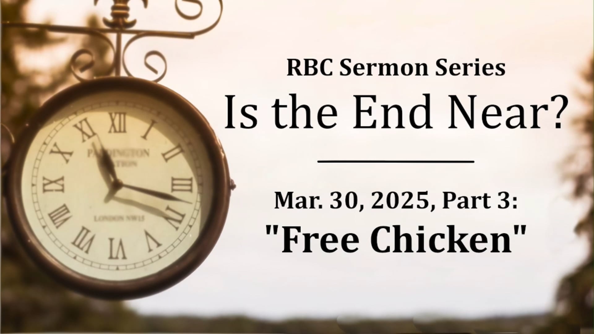 Royston Baptist Church 11 AM Worship Service Message for Mar. 30, 2025
