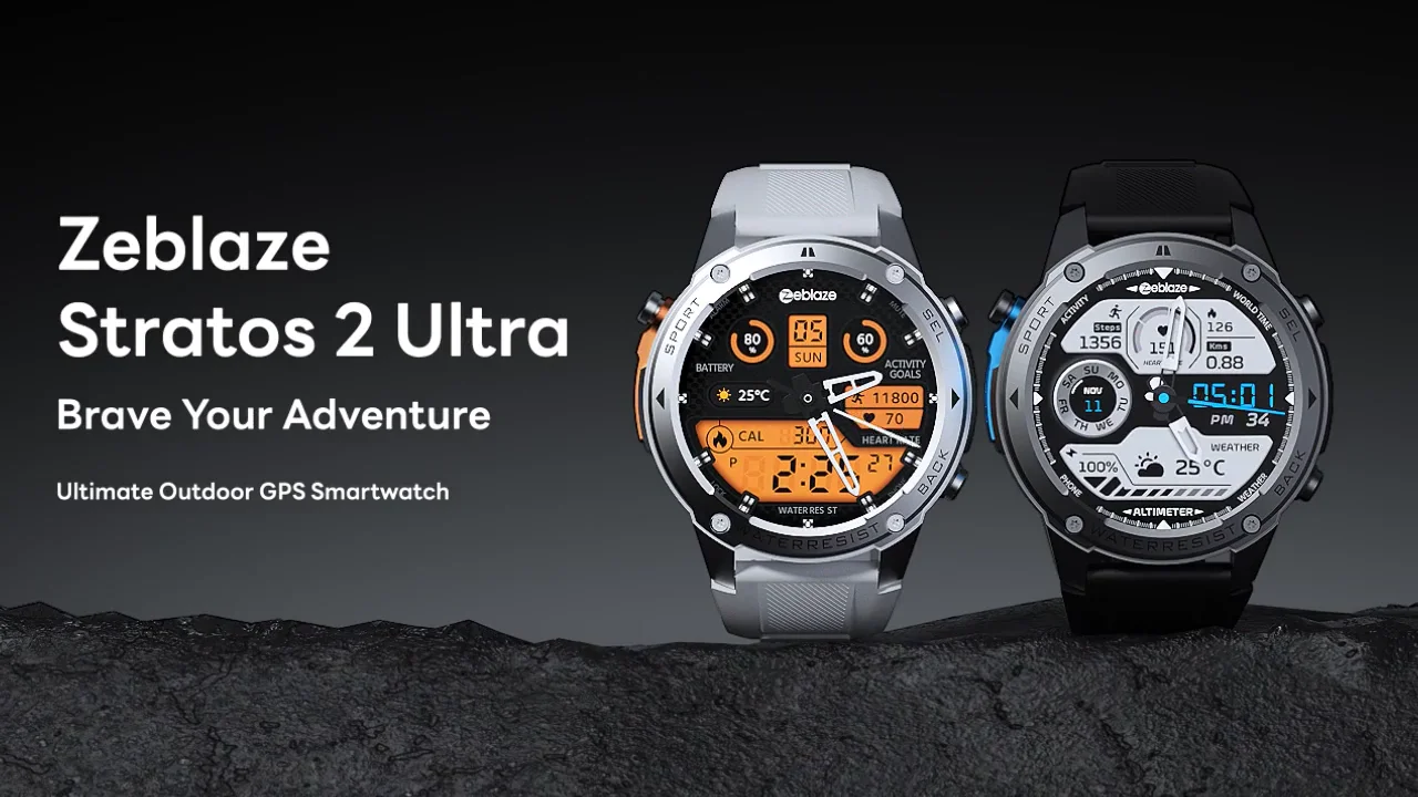 Zeblaze Stratos 2 Ultra GPS Smartwatch Silver - Cycling Realm