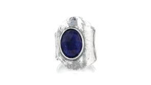 6.25 Carat Sapphire Ring in Sterling Silver