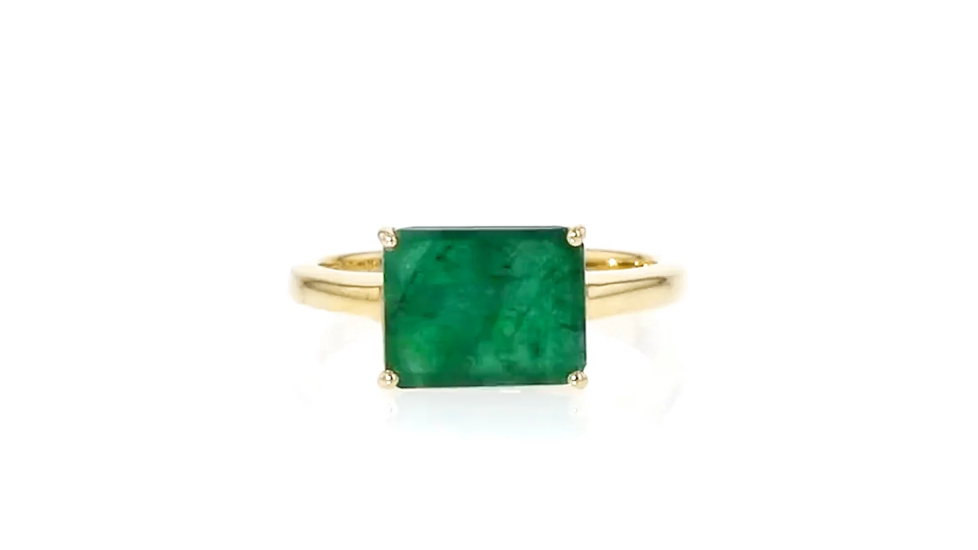 2.70 Carat Emerald East-West Ring in 18kt Gold Over Sterling