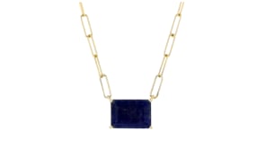 9.00 Carat Sapphire Paper Clip Link Necklace in 18kt Gold Over Sterling