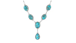 Turquoise Y-Necklace in Sterling Silver