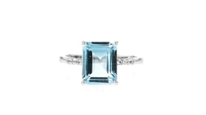 5.00 Carat Sky Blue Topaz Ring with White Topaz in Sterling Silver
