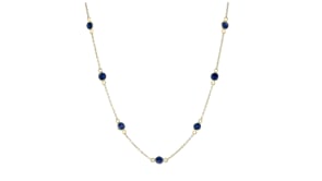 3.10 ct. t.w. Sapphire Station Necklace in 18kt Gold Over Sterling