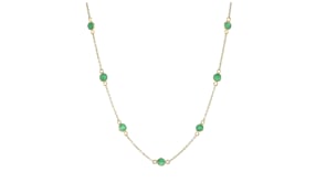 2.20 ct. t.w. Emerald Station Necklace in 18kt Gold Over Sterling