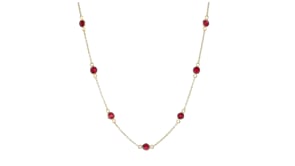 3.10 ct. t.w. Ruby Station Necklace in 18kt Gold Over Sterling