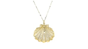 Italian 14kt Yellow Gold Scallop Seashell Necklace