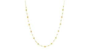 Italian 18kt Yellow Gold Bead Station Necklace