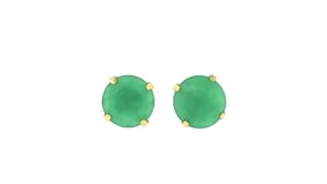 8mm Jade Martini Stud Earrings in 14kt Yellow Gold