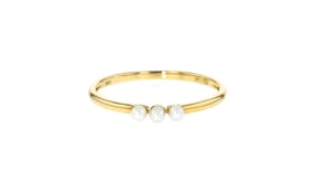 2-2.5mm Cultured Pearl Trio Ring in 14kt Yellow Gold