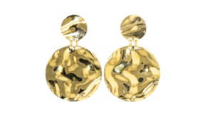 Italian 18kt Gold Over Sterling Satin and Polished Disc Drop Earrings